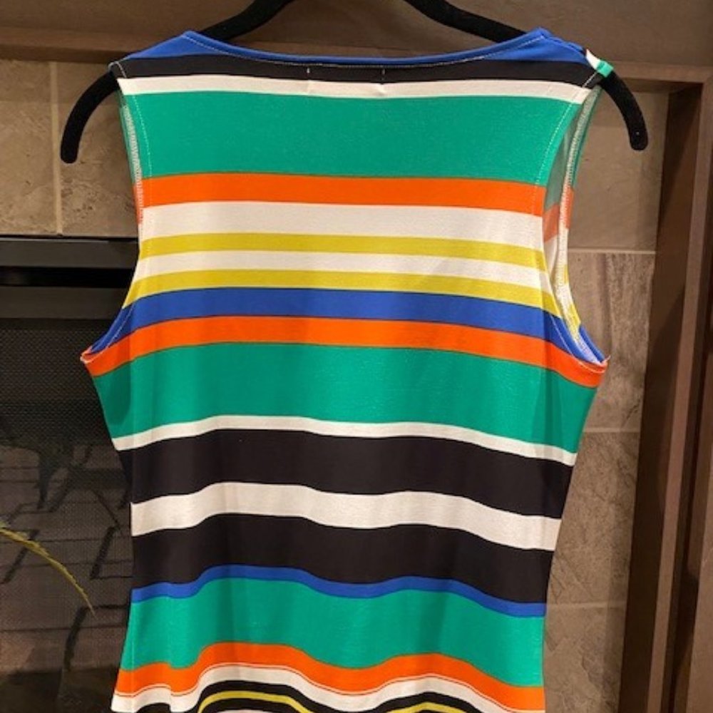 CALVIN KLEIN Striped Drape Neck Tank Top - Picture 5 of 9